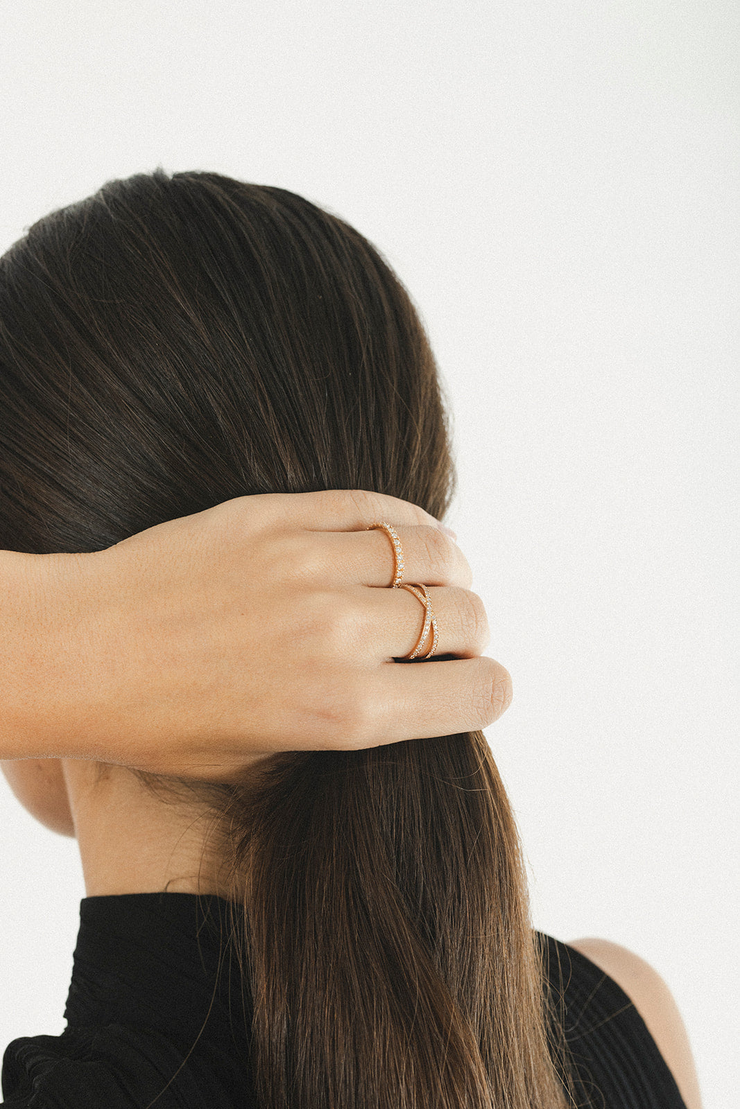 Alianza completa oro blanco 9 K con diamantes