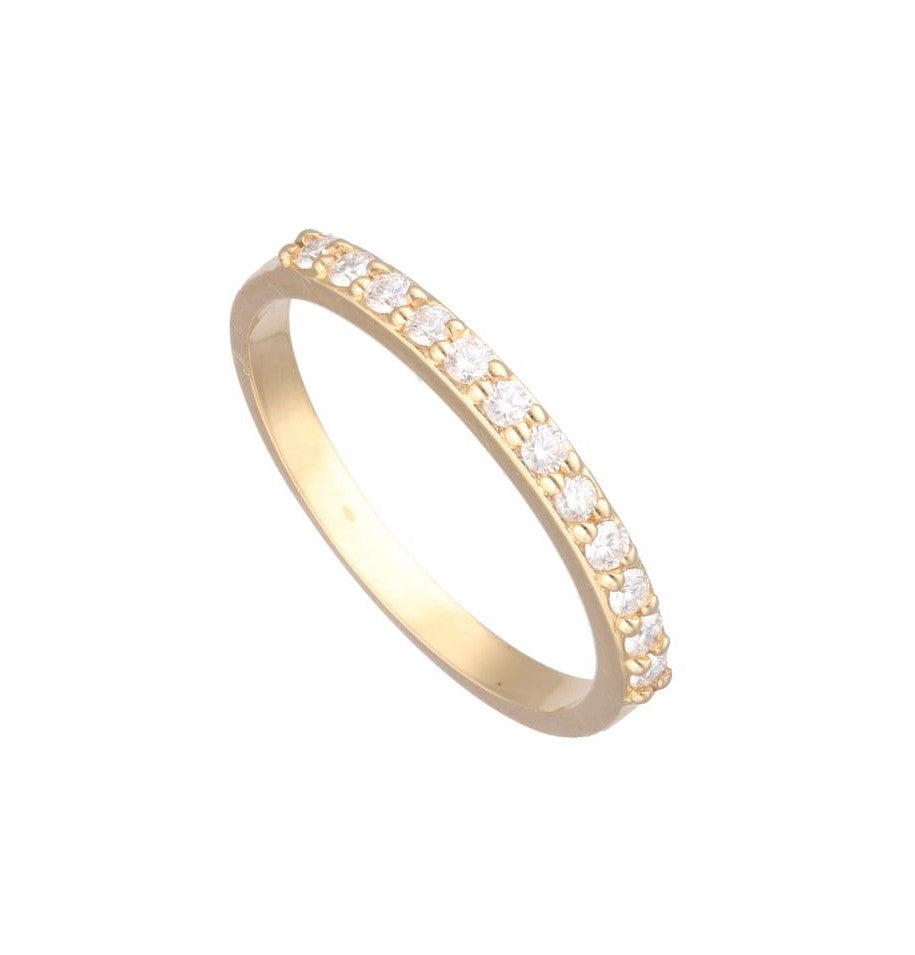 Media alianza oro amarillo 9 quilates con diamantes