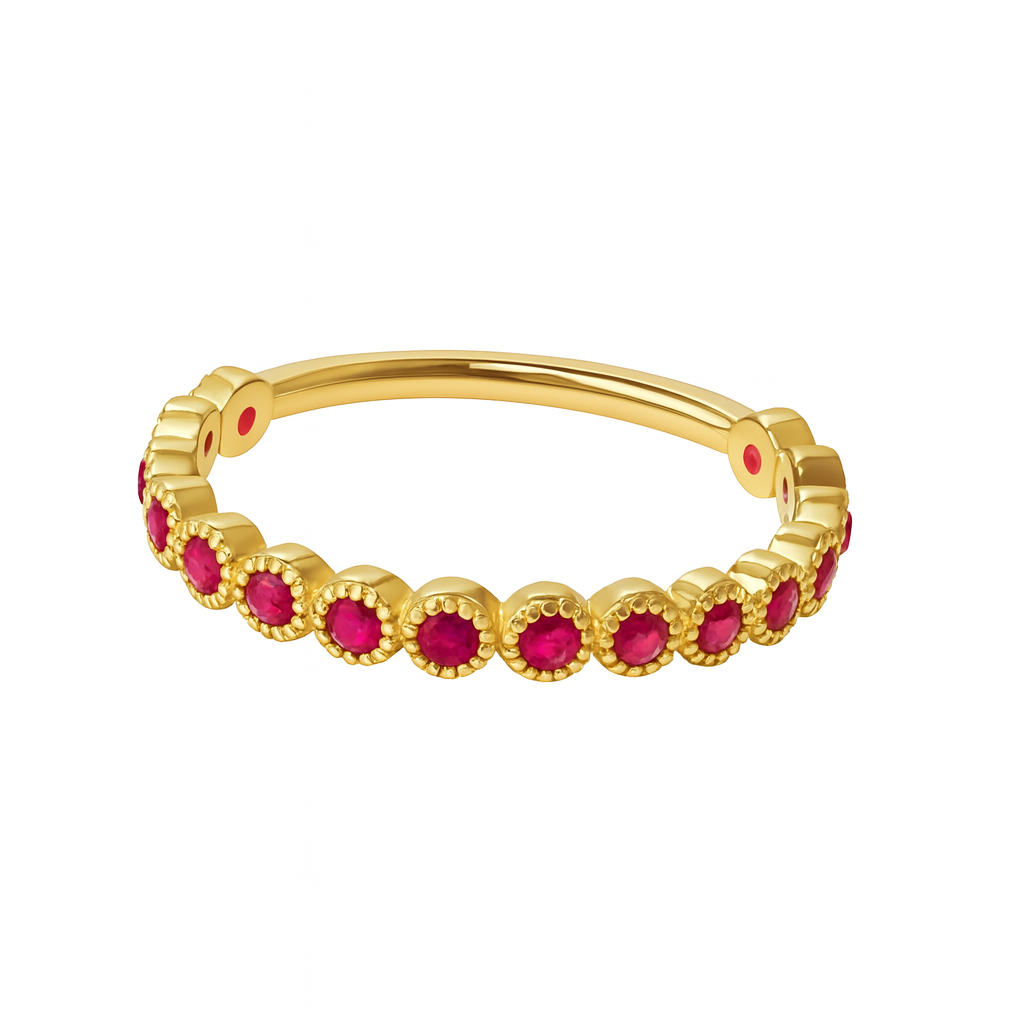 Media alianza circulos con piedra de color