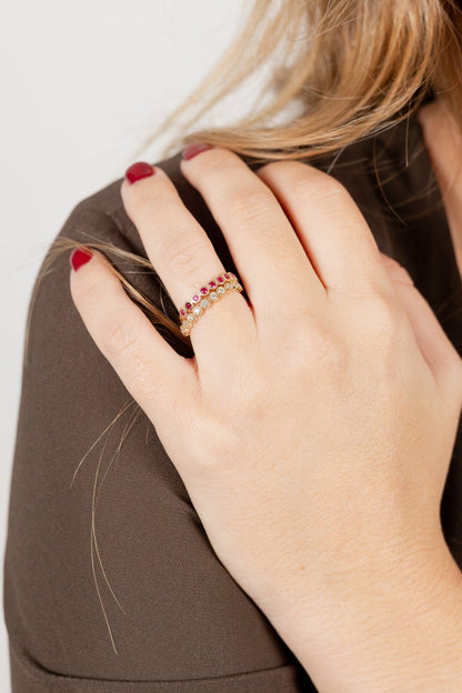 Media alianza circulos con diamantes