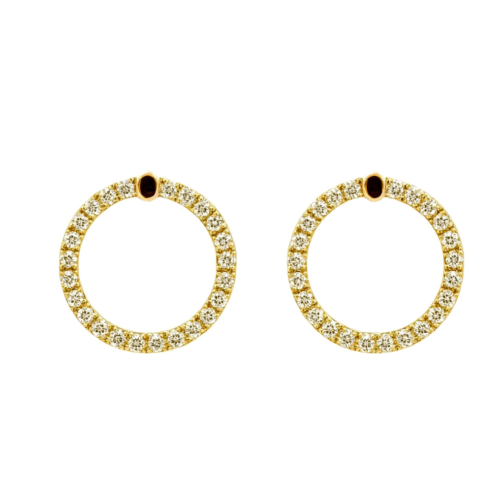 Pendientes círculos con diamantes