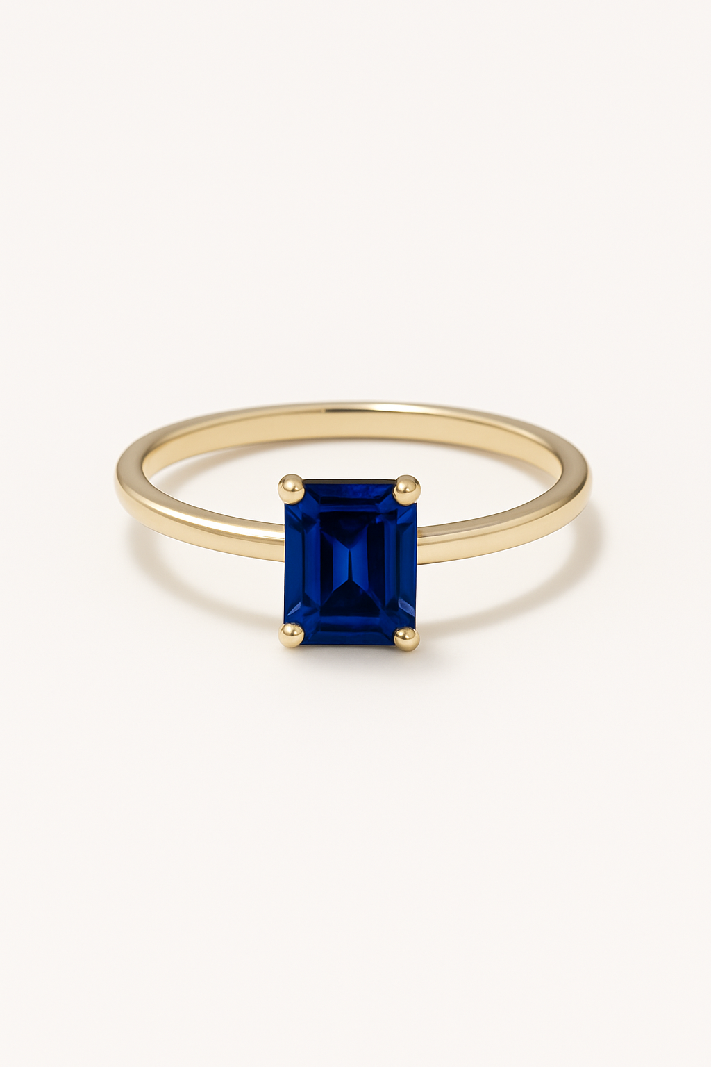 Solitario piedra de color talla octogono