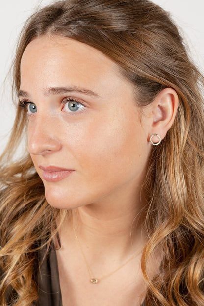 Pendientes círculos con diamantes