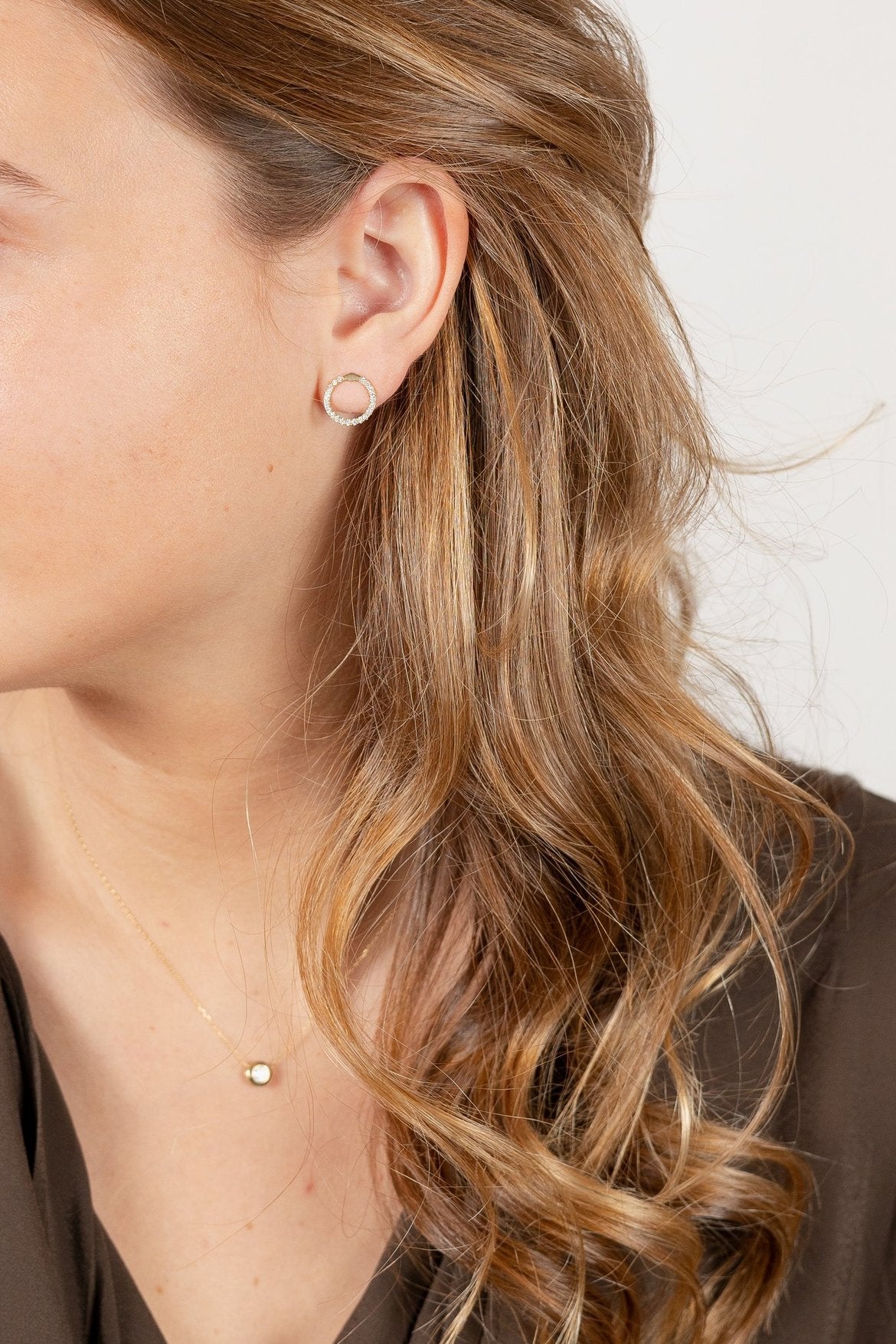 Pendientes círculos con diamantes