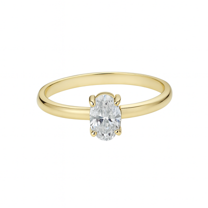 Solitario diamante talla oval