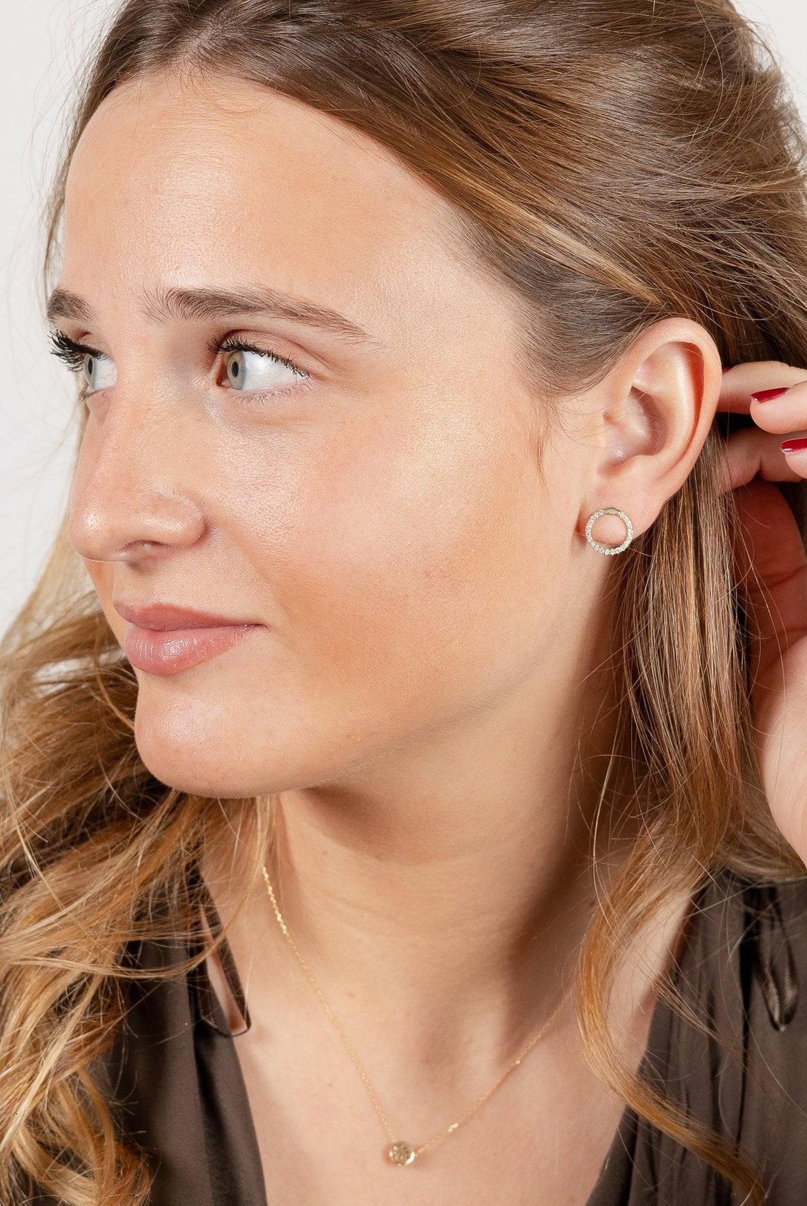 Pendientes círculos con diamantes