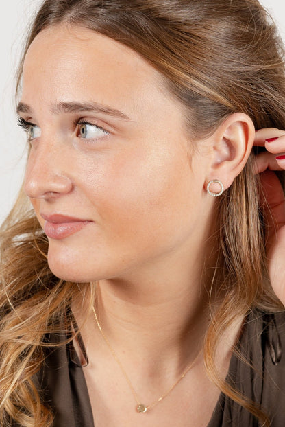 Pendientes círculos con diamantes