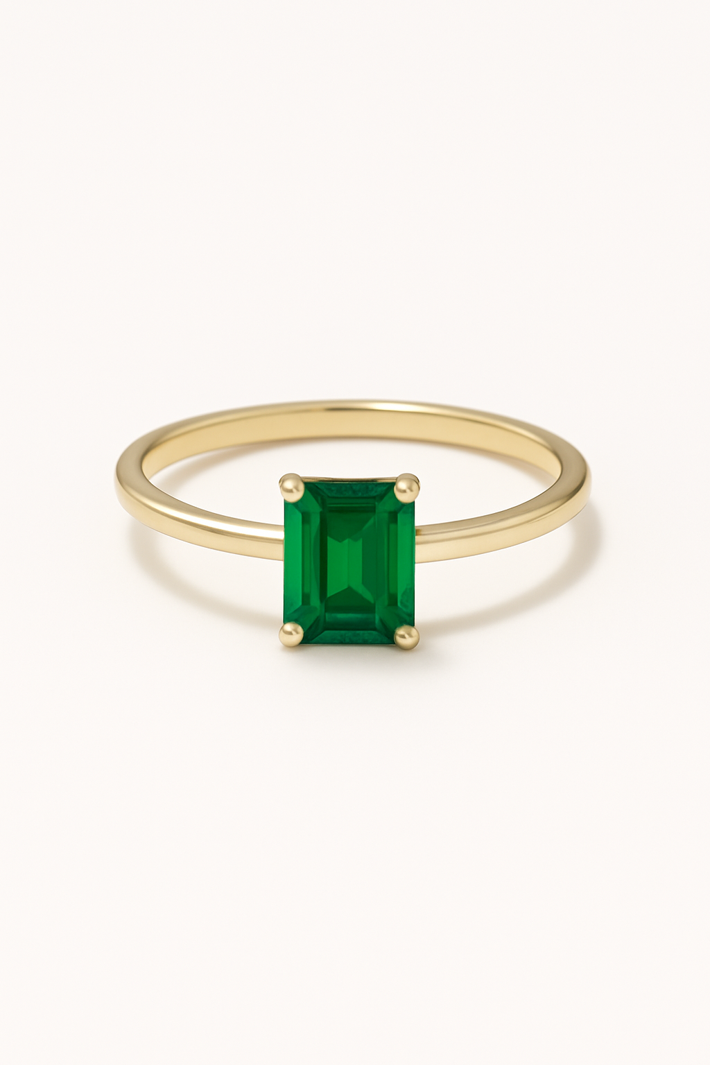 Solitario piedra de color talla octogono