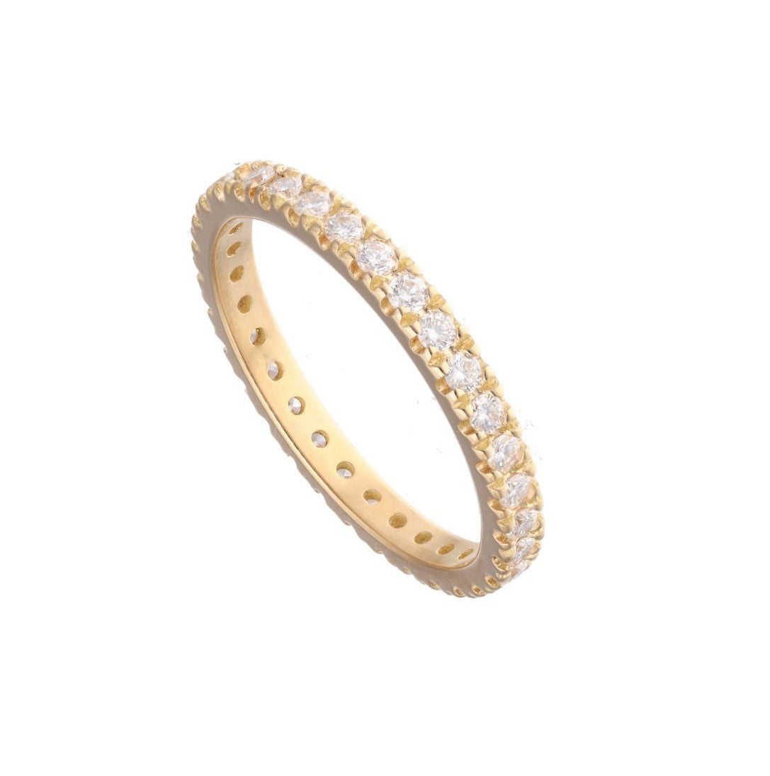 Alianza completa oro amarillo 18 K con diamantes