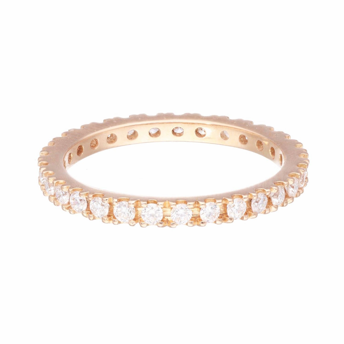 Alianza completa oro rosa 18 K con diamantes