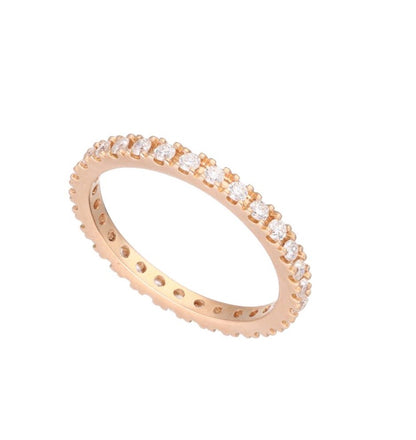 Alianza completa oro rosa 18 K con diamantes