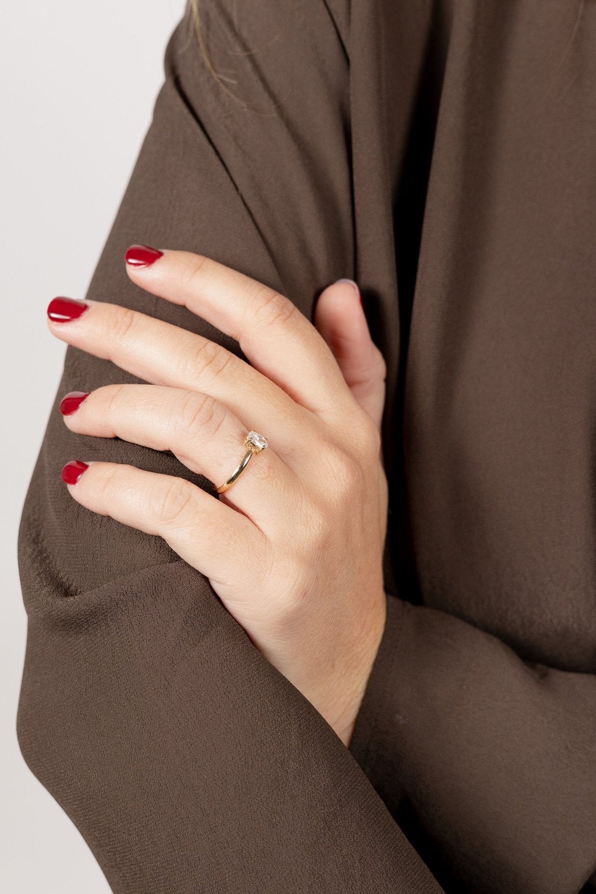 Solitario diamante talla oval