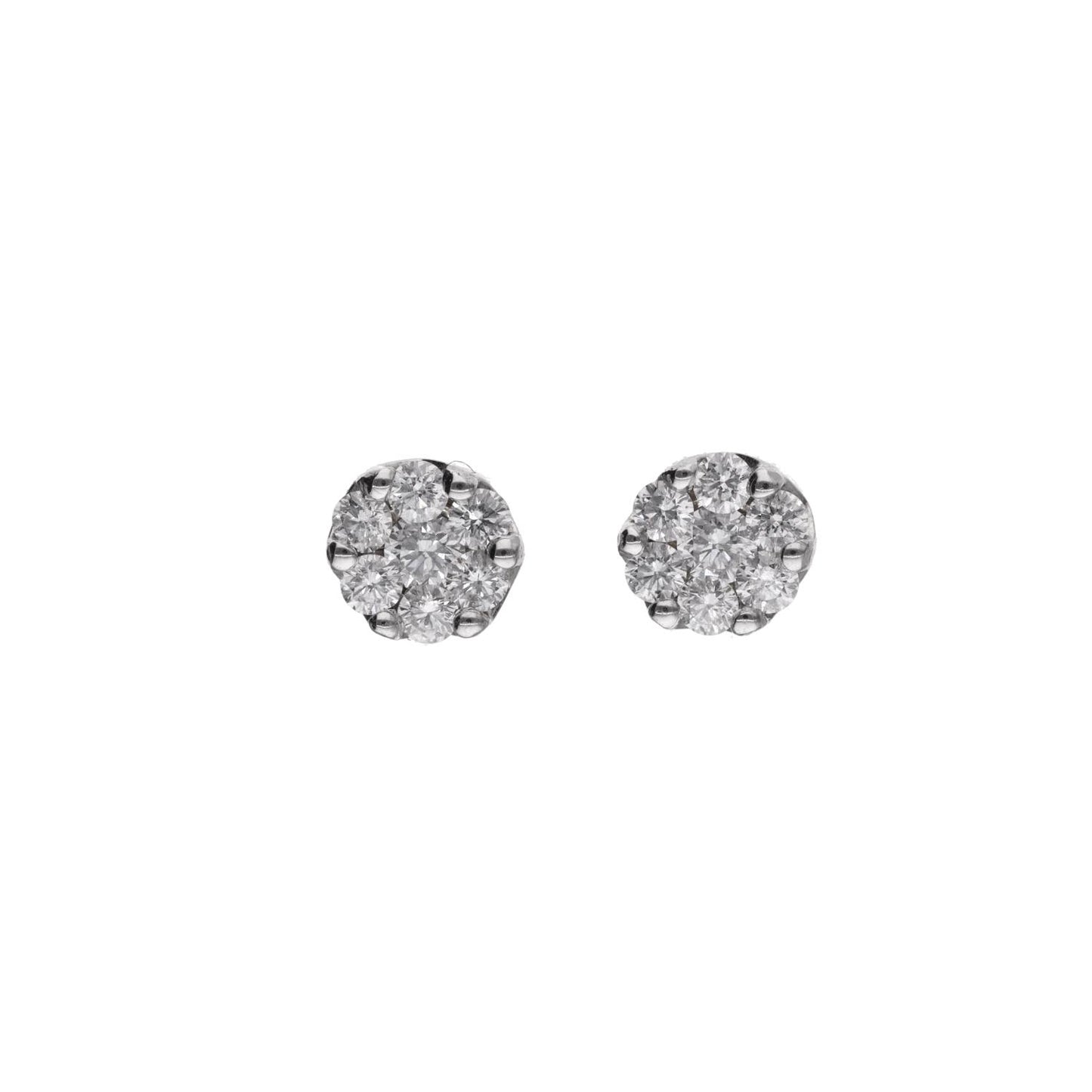 Par de pendientes invisible oro 9 Kilates con diamantes